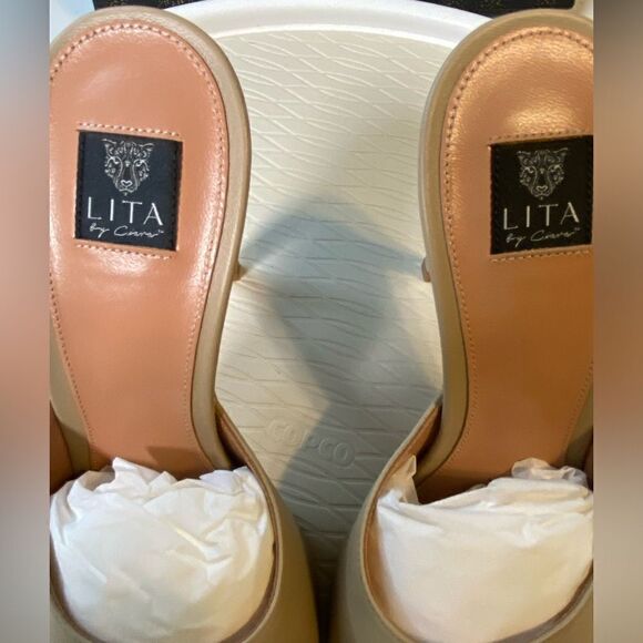 NEW in BOX LITA by Ciara Women’s Tan Square Toe Heels Sandals Size EURO 39 =US 8 - Picture 9 of 11